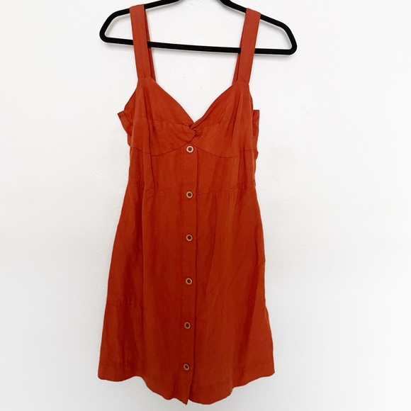 Anthropologie Maeve Twist Front Linen Blend Mini Dress Sz M - Picture 6 of 13